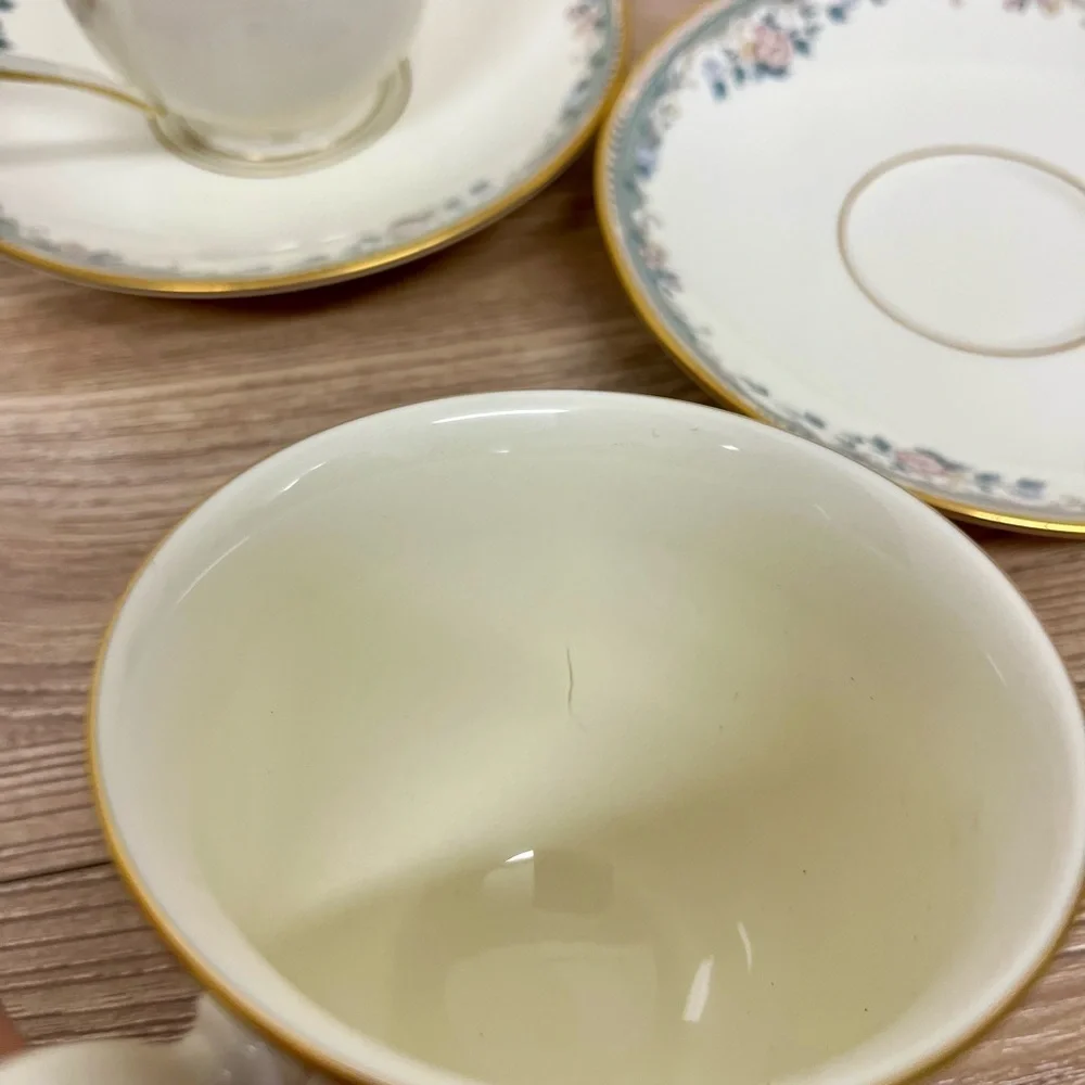 Lenox Southern Vista Teacups & Saucers - Set of 2
